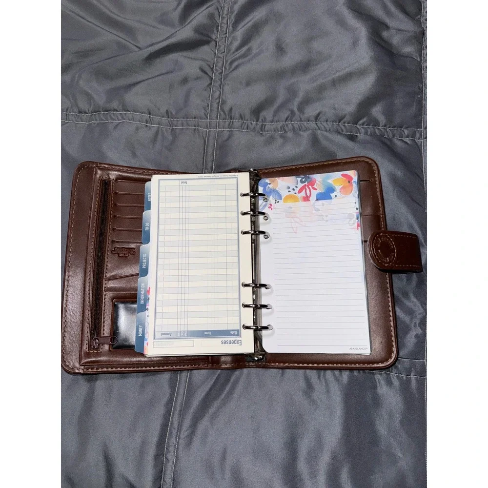 Day Runner FactCentre 503-92 Brown Personal Organizer Planner Binder 6 Ring 7.5
